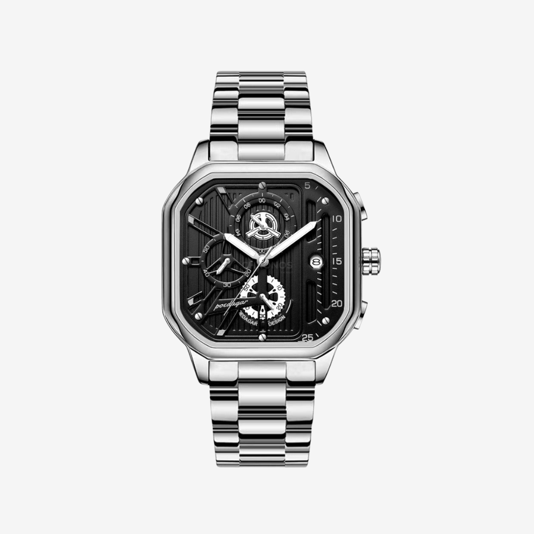 Watch – Massimo – 42mm - Silver Black - Steel - Watch
