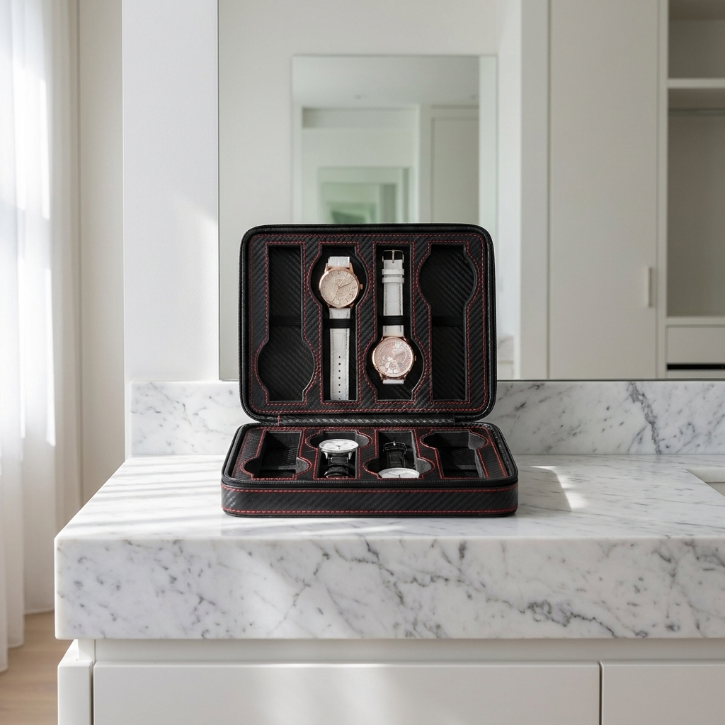 Watch Roll – Black Crimson 8 Slots - Watch Roll