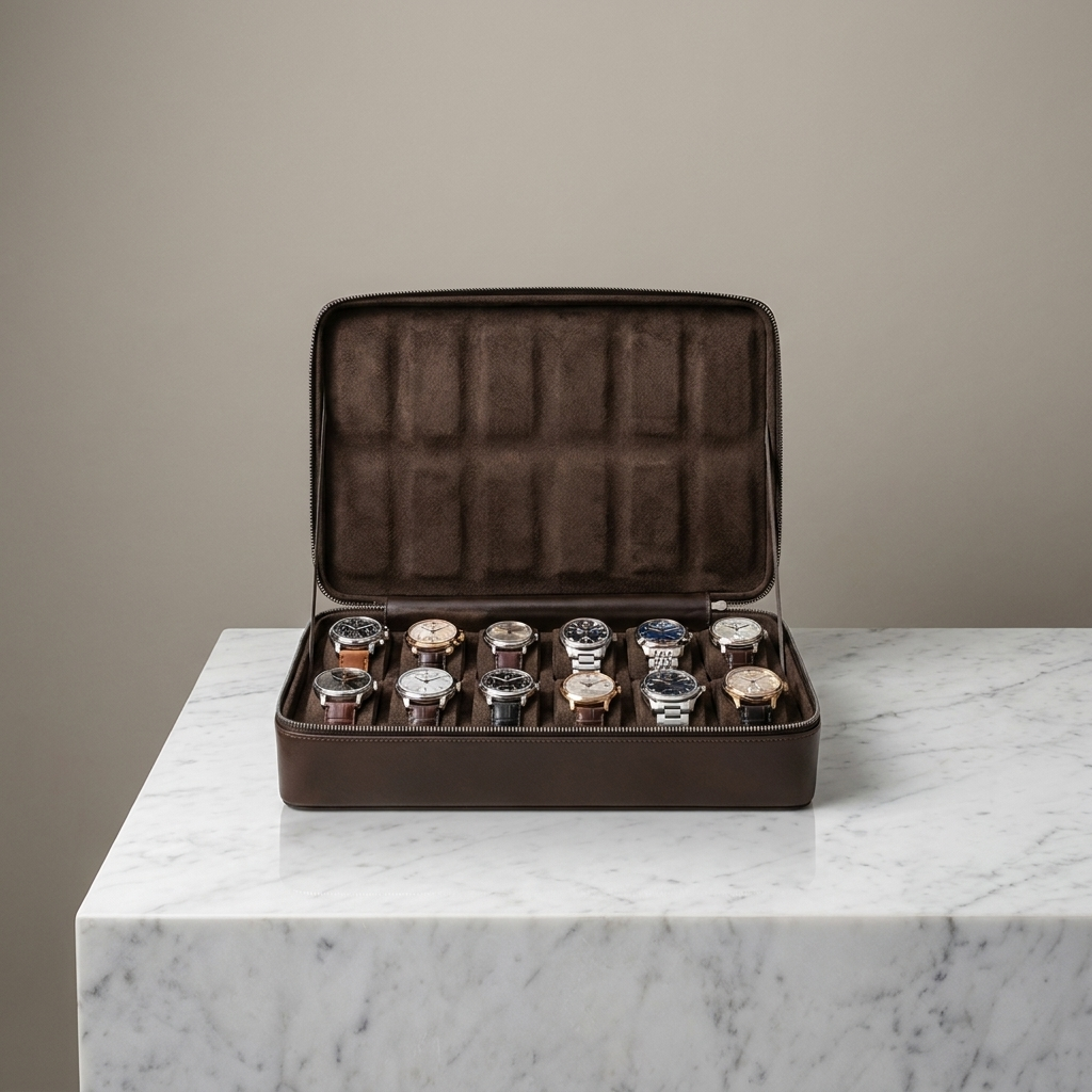 Watch Roll – Brown Classic 12 Slots - Watch Box
