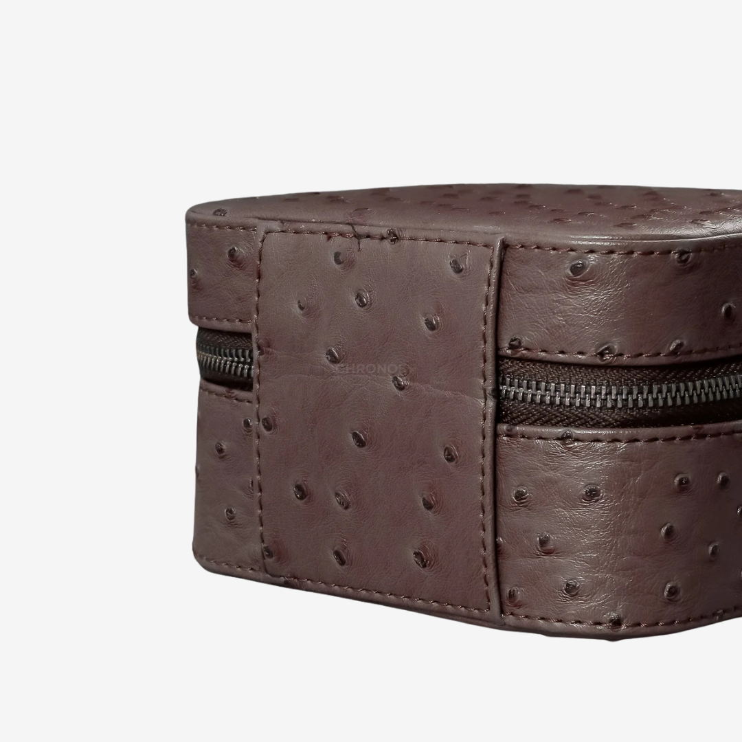 Watch Roll – Brown Ostrich 2 Slots - Watch Box