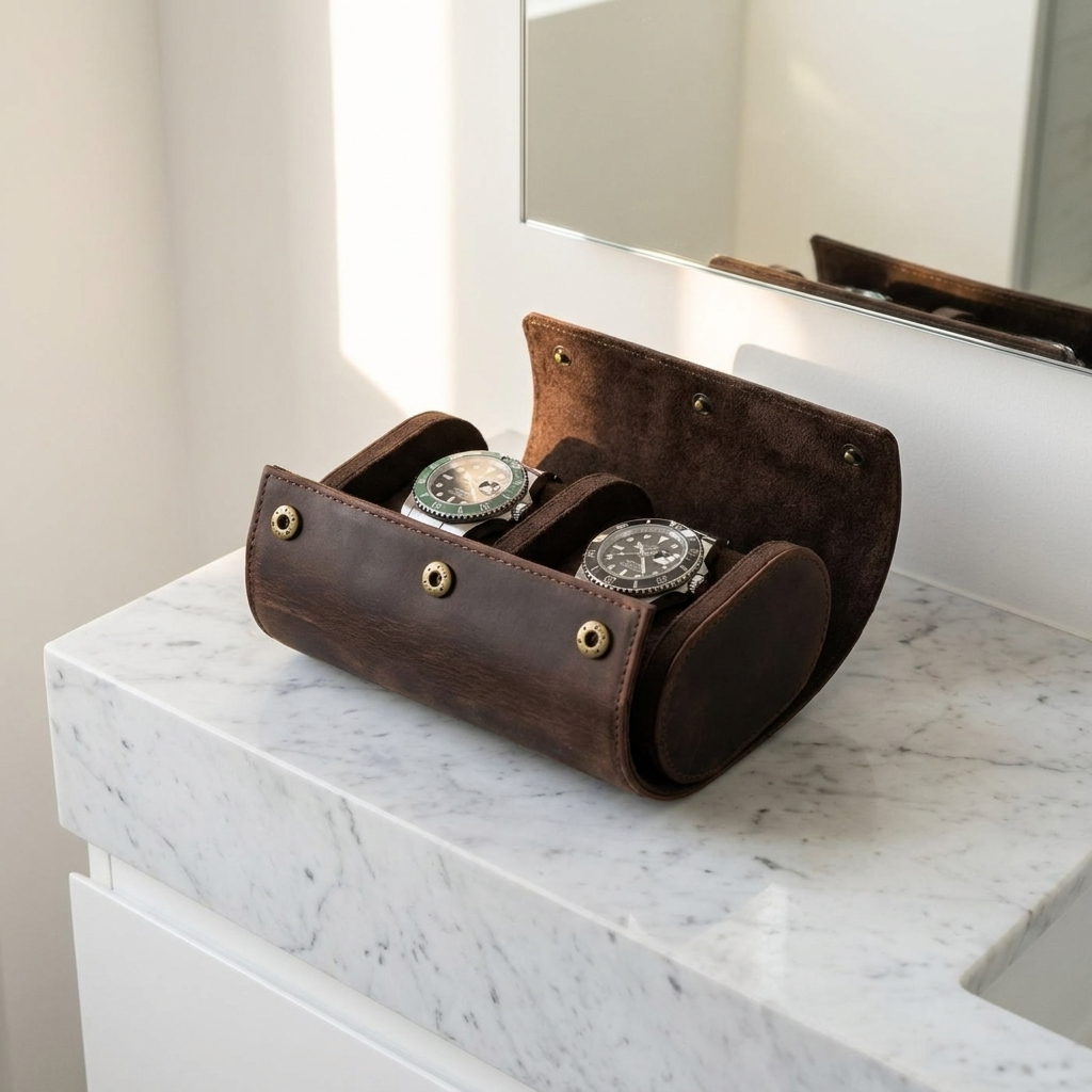 Watch Roll – Leather 2 Slots - Watch Roll