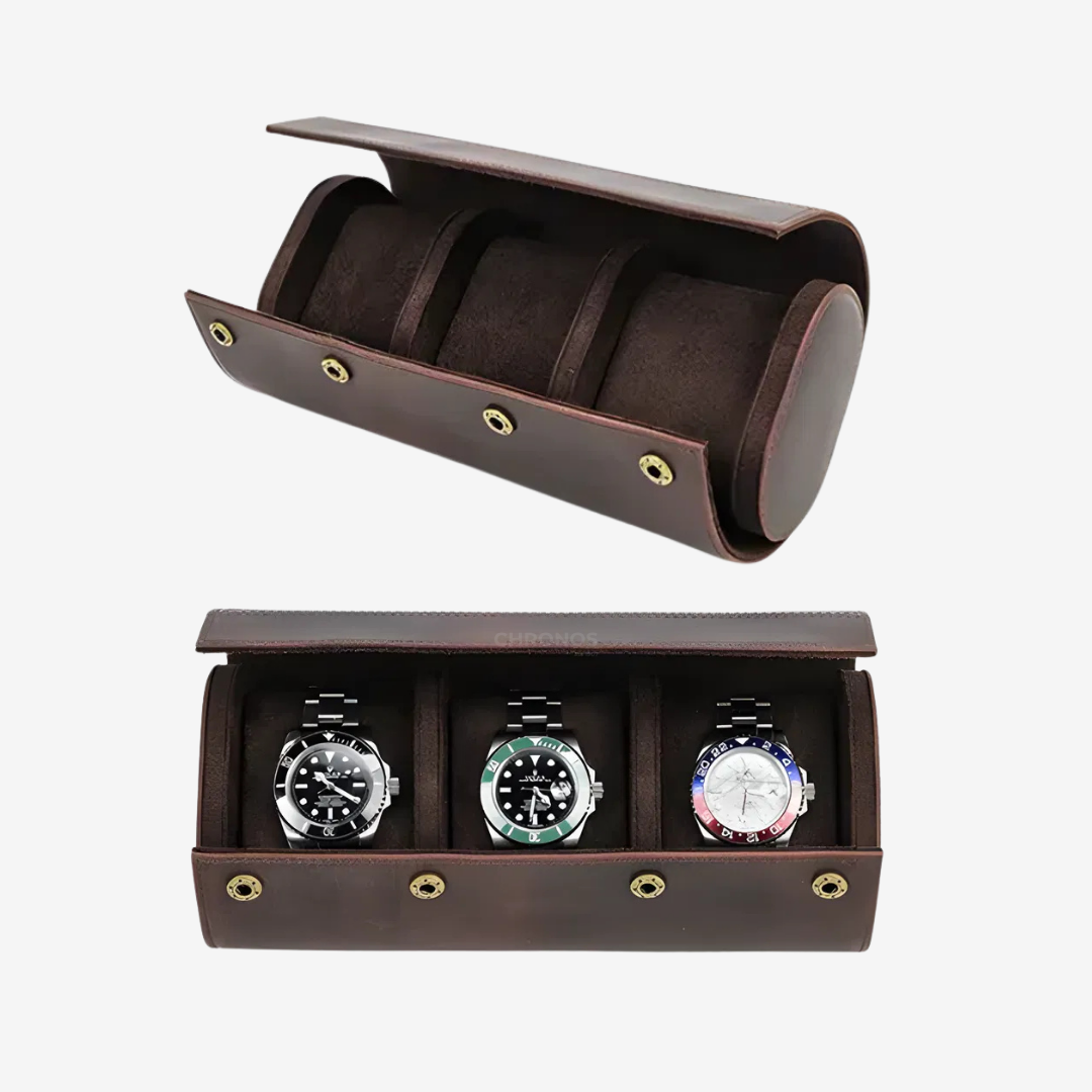 Watch Roll – Leather 3 Slots - Watch Roll