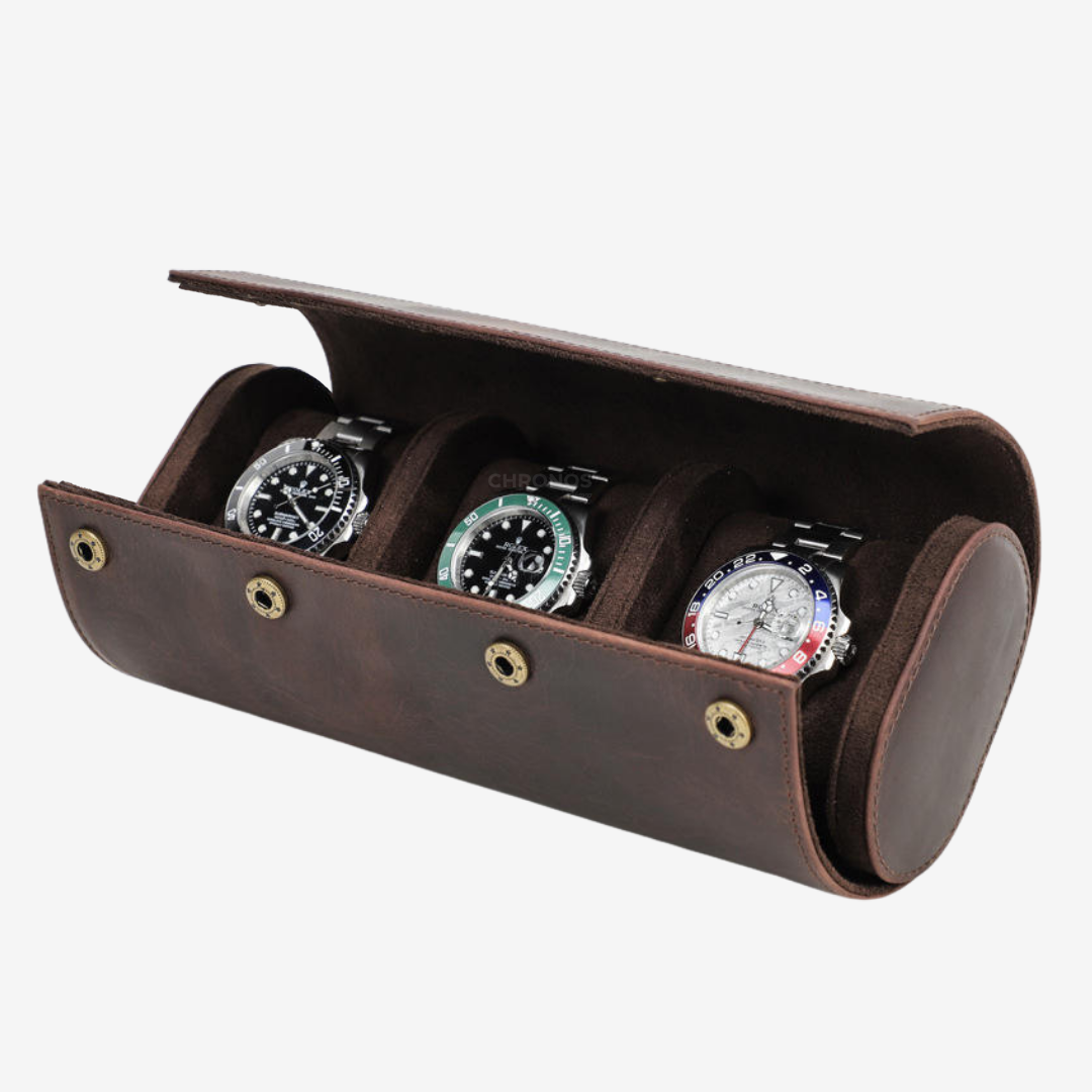 Watch Roll – Leather 3 Slots - Watch Roll