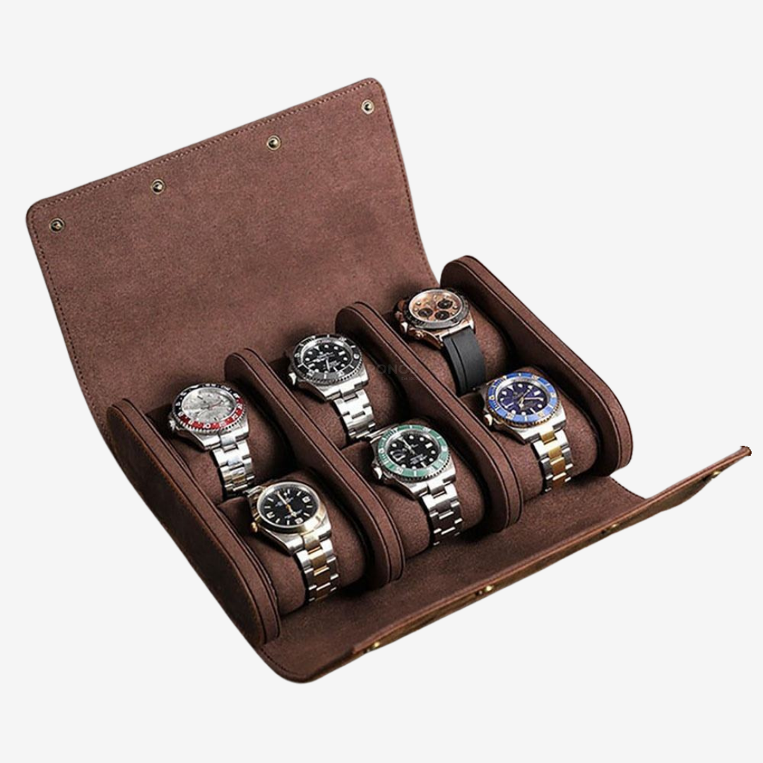 Watch Roll – Leather 6 Slots - Watch Roll