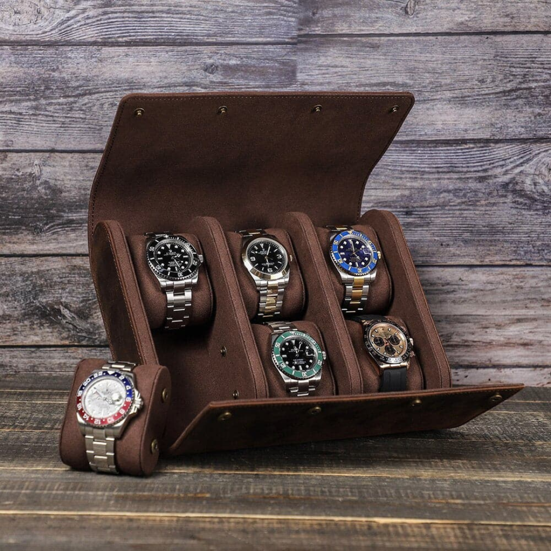 Watch Case - Leather 6 Slots - Watch Box