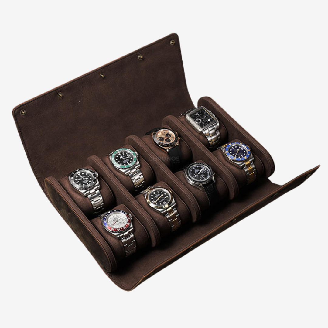 Watch Roll – Leather 8 Slots - Watch Roll