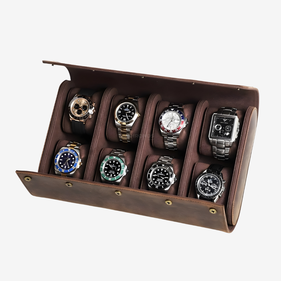Watch Roll – Leather 8 Slots - Watch Roll