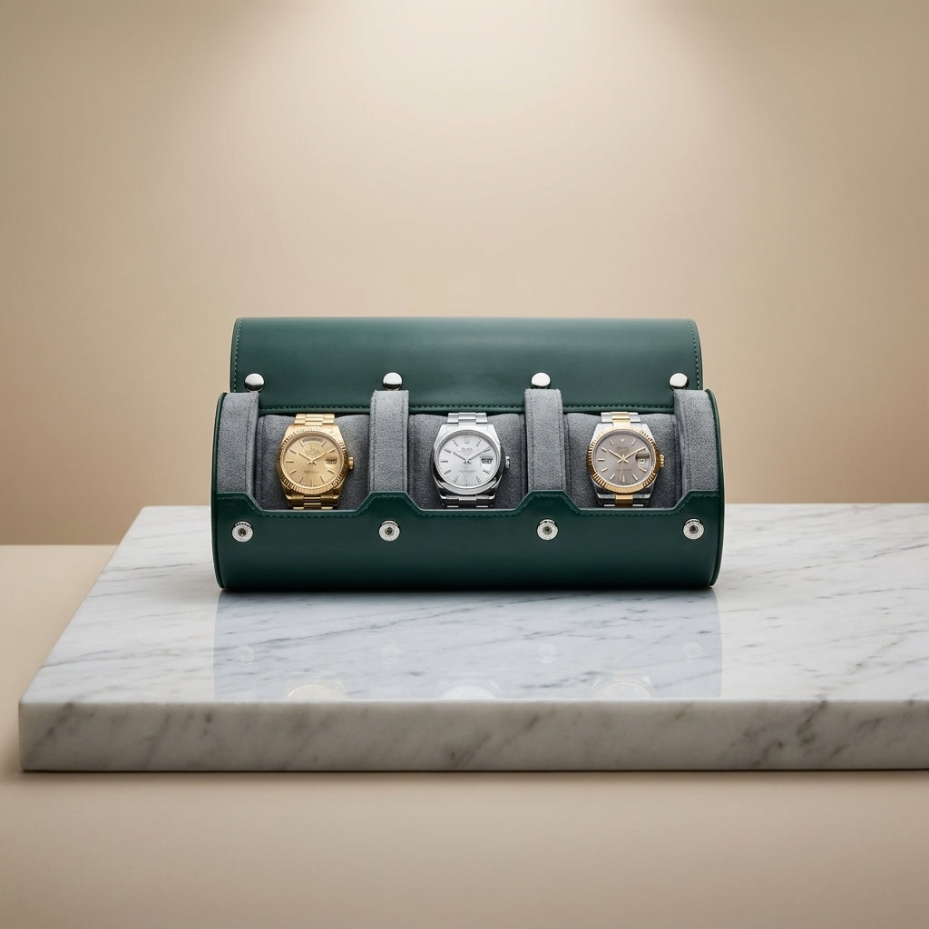 Watch Roll – Olive Trio - Watch Box
