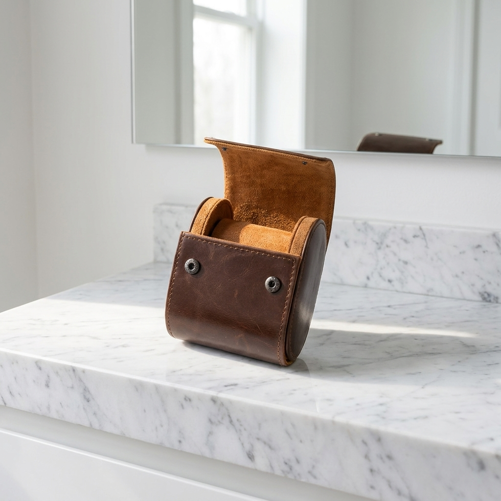 Watch Roll – One Brown Leather - Watch Roll