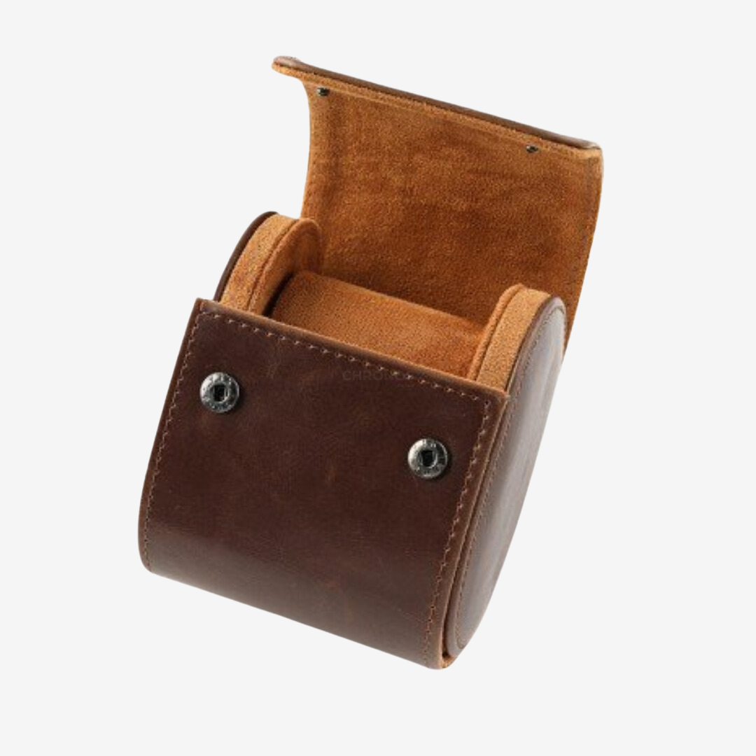 Watch Roll One – Brown Leather Watch Case - Watch Roll