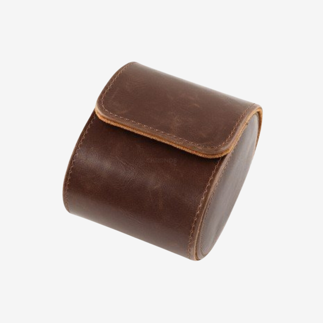 Rouleau à montres One – Étui à montres en cuir marron - Rouleau à montres