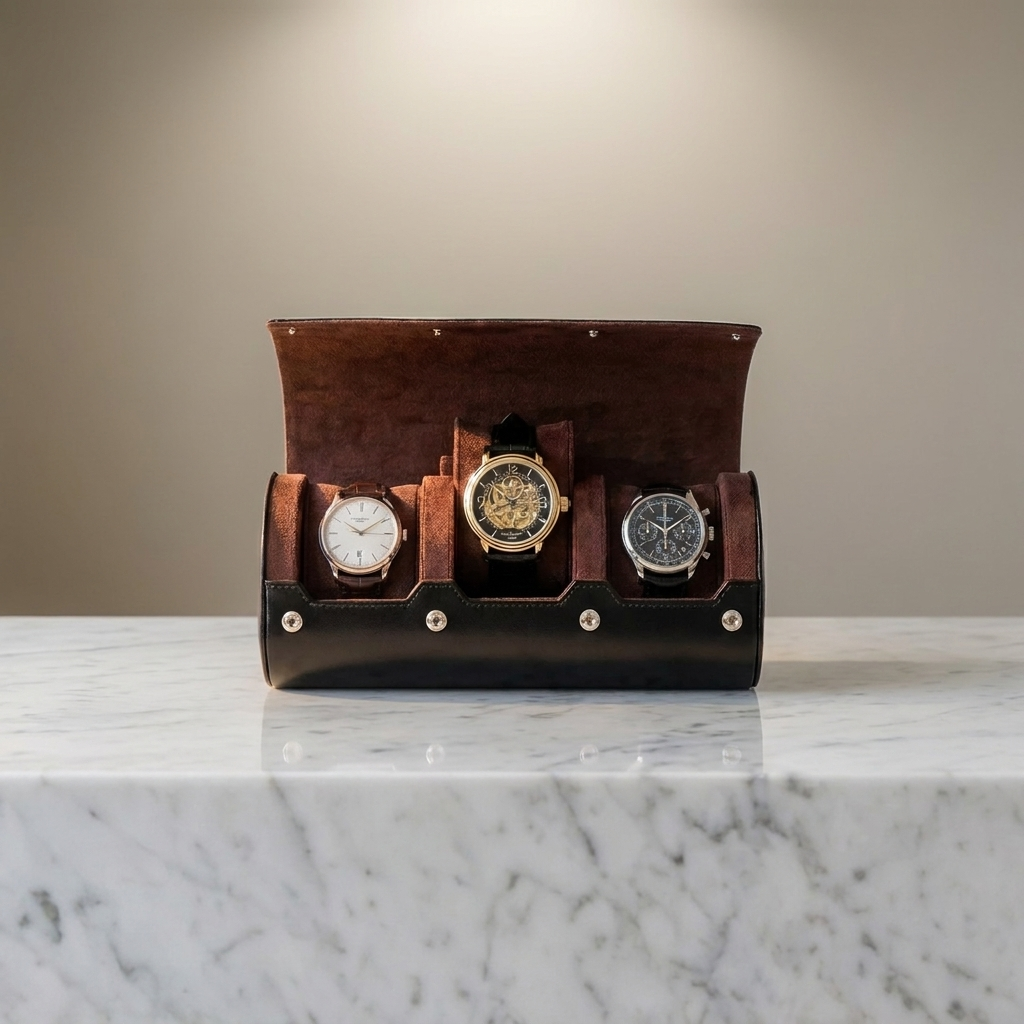 Watch Roll – Taupe Trio - Watch Roll