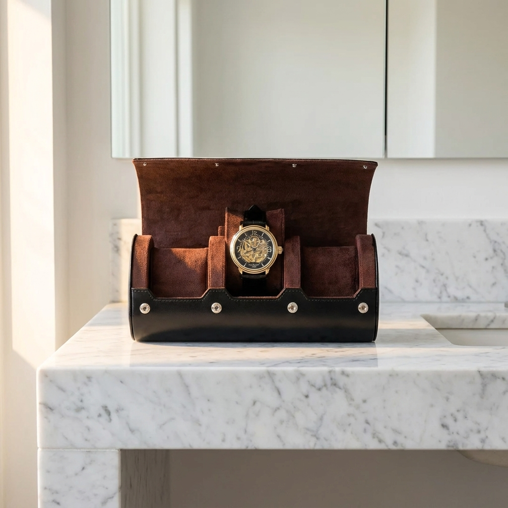 Watch Roll – Taupe Trio - Watch Roll