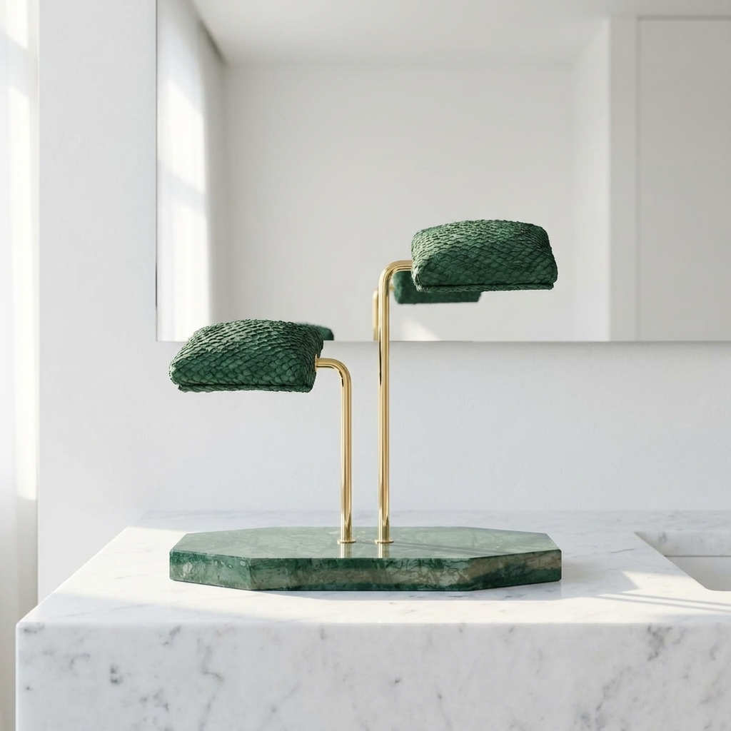 Watch Stand – Double Cushion Marble Green - Watch Stand