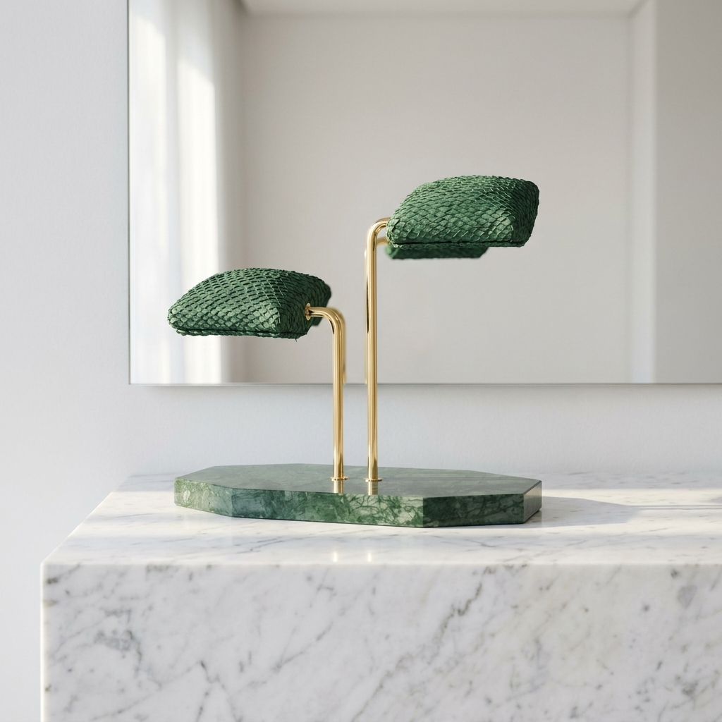 Watch Stand – Double Cushion Marble Green - Watch Stand