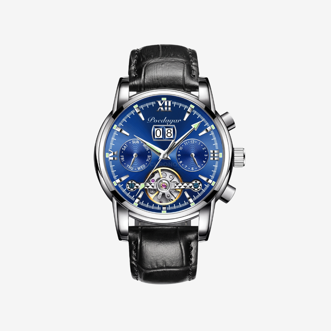 Watch – Vicenza – 43mm - Silver Blue - Leather - Watch