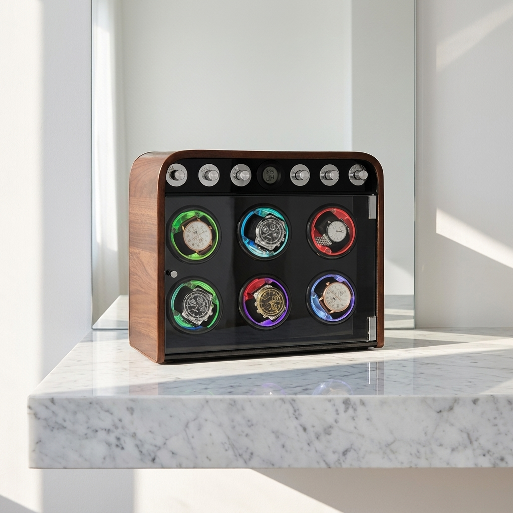 Watch Winder – Auburn Rainbow 6 Slots - Watch Winder