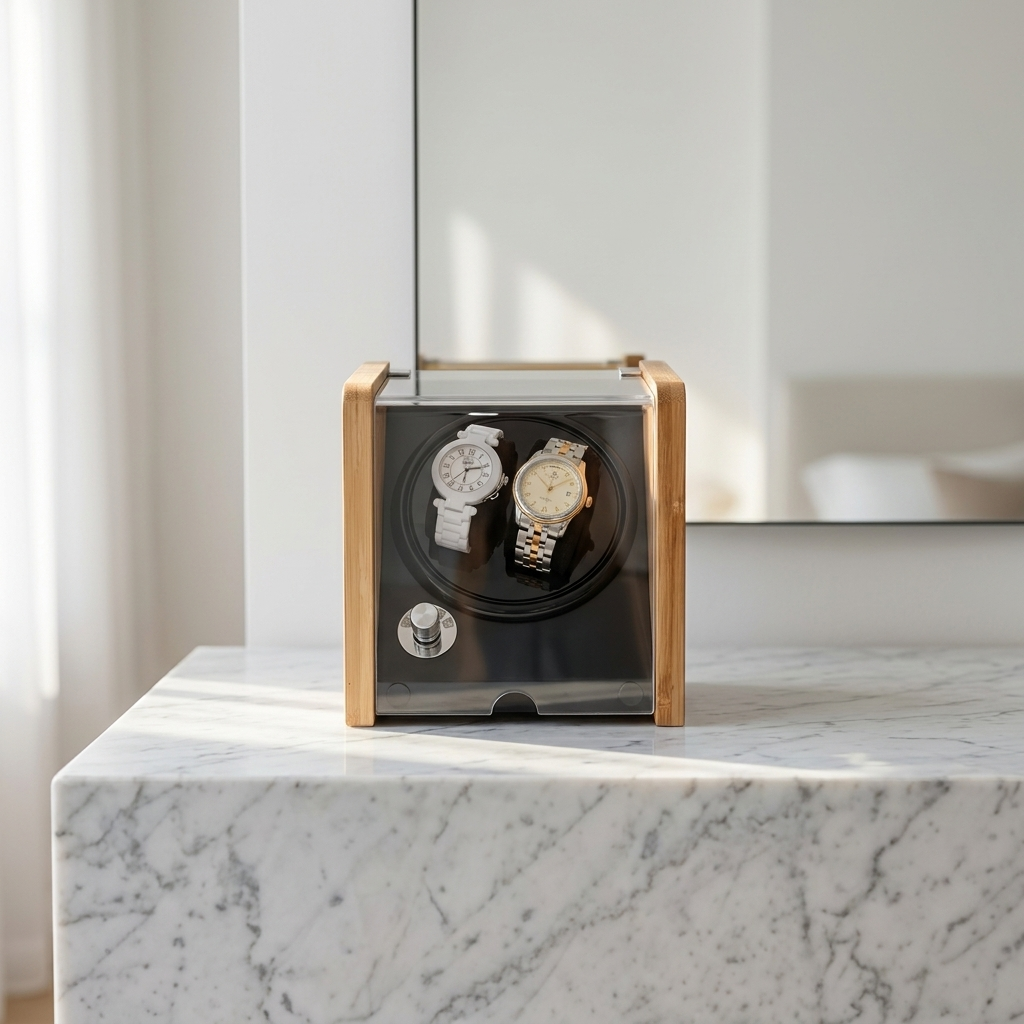 Watch Winder – Bamboo Black Duo - Watch Winder