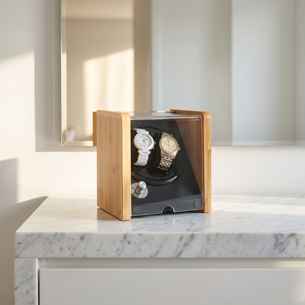 Watch Winder – Bamboo Black Duo - Watch Winder