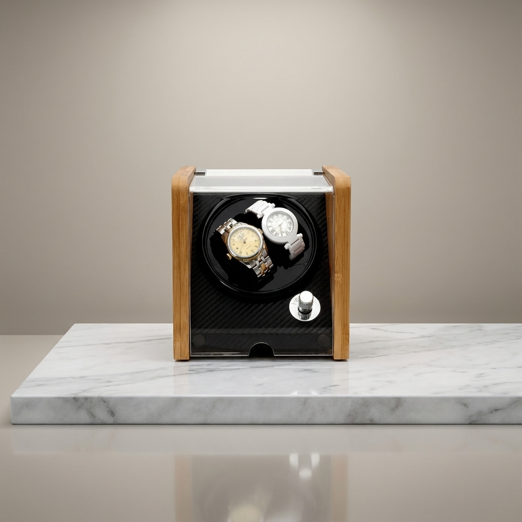 Watch Winder – Bamboo Carbon Duo - Watch Winder
