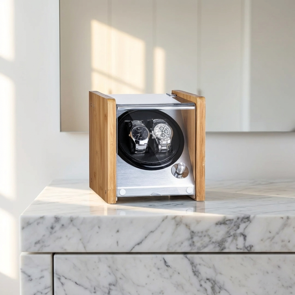 Watch Winder – Bamboo Silver Duo - Watch Winder