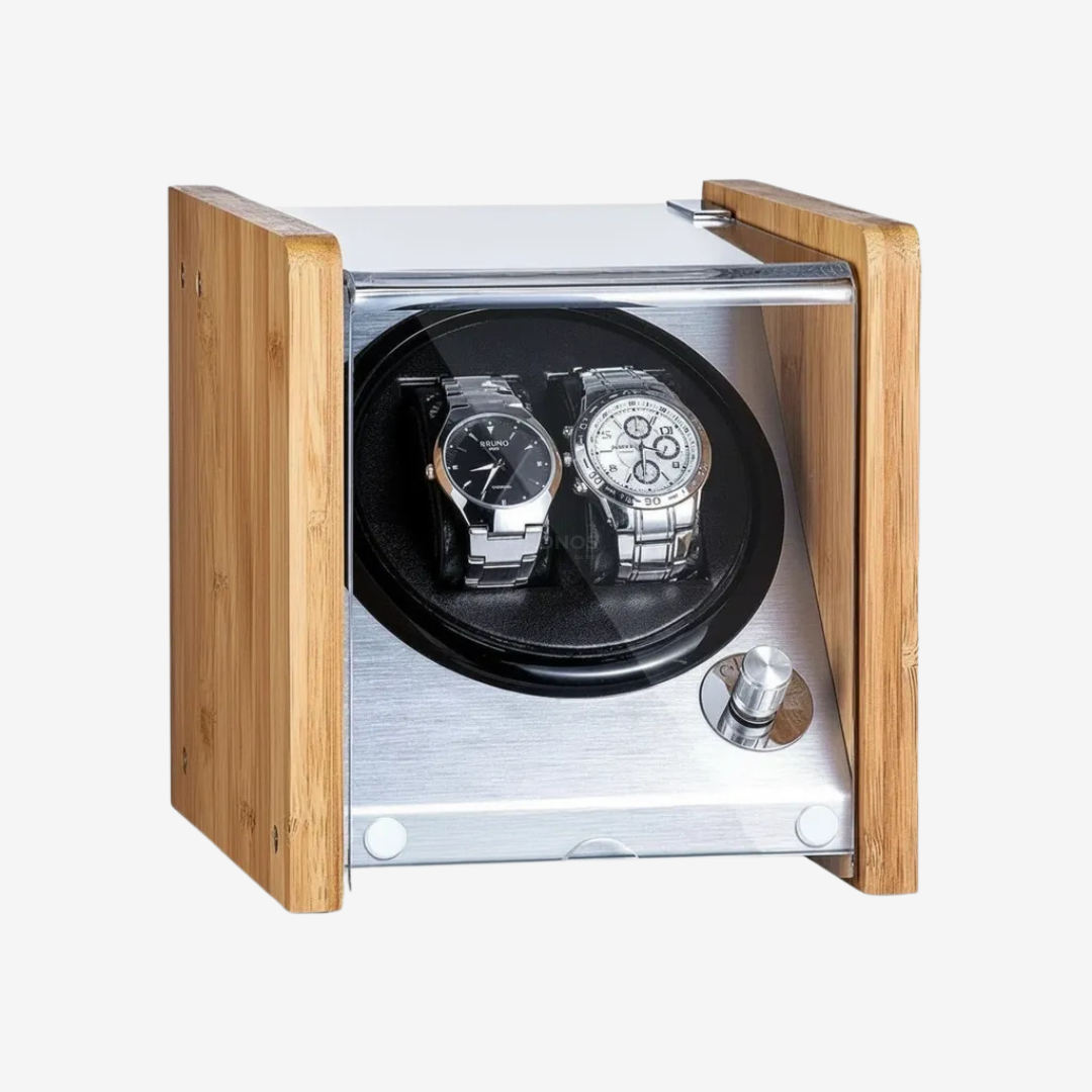Watch Winder – Bamboo Silver Duo - Watch Winder