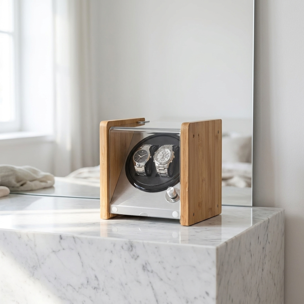 Watch Winder – Bamboo Silver Duo - Watch Winder