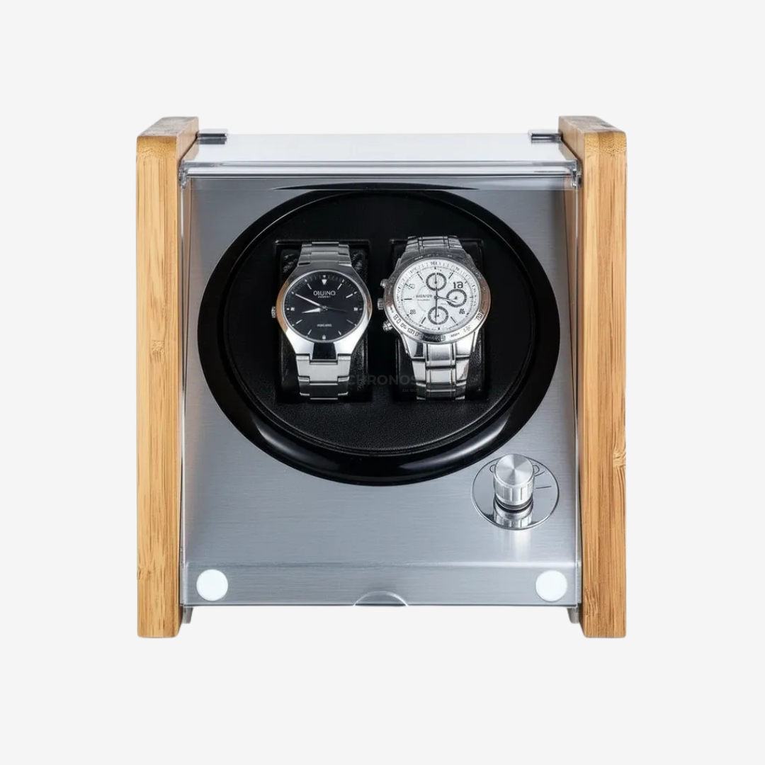 Watch Winder – Bamboo Silver Duo - Watch Winder