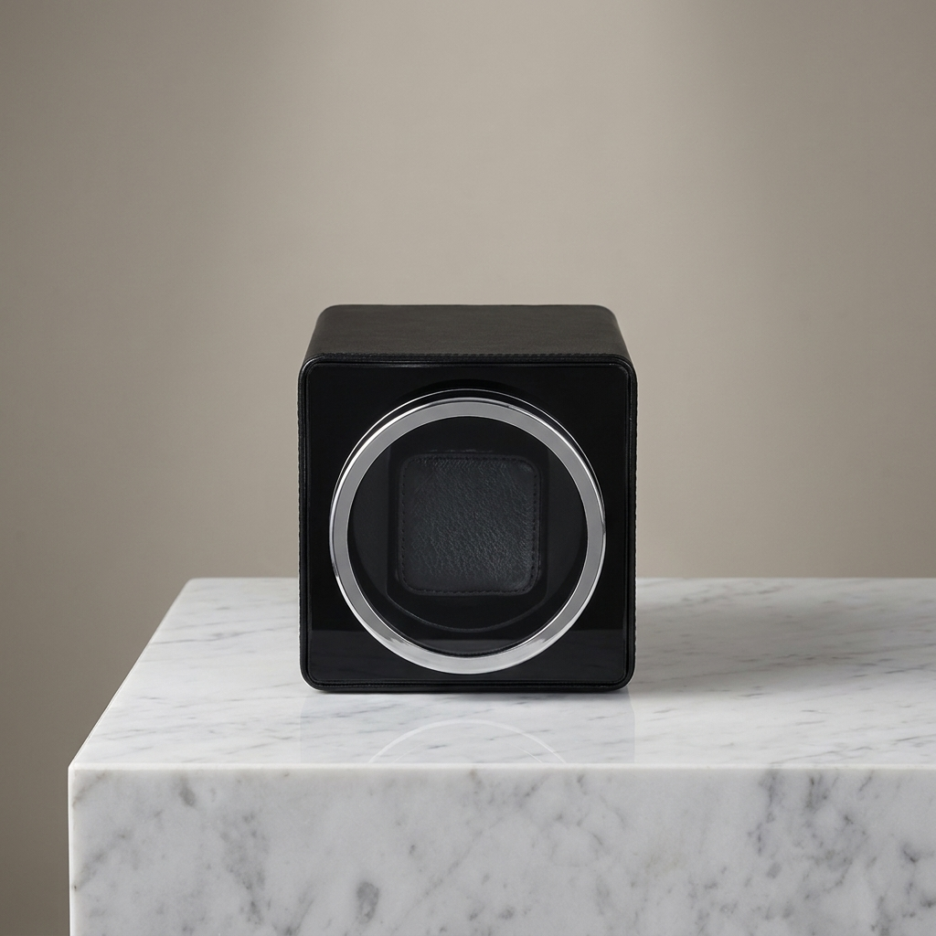 Watch Winder – Black Leather Edition - Watch Winder