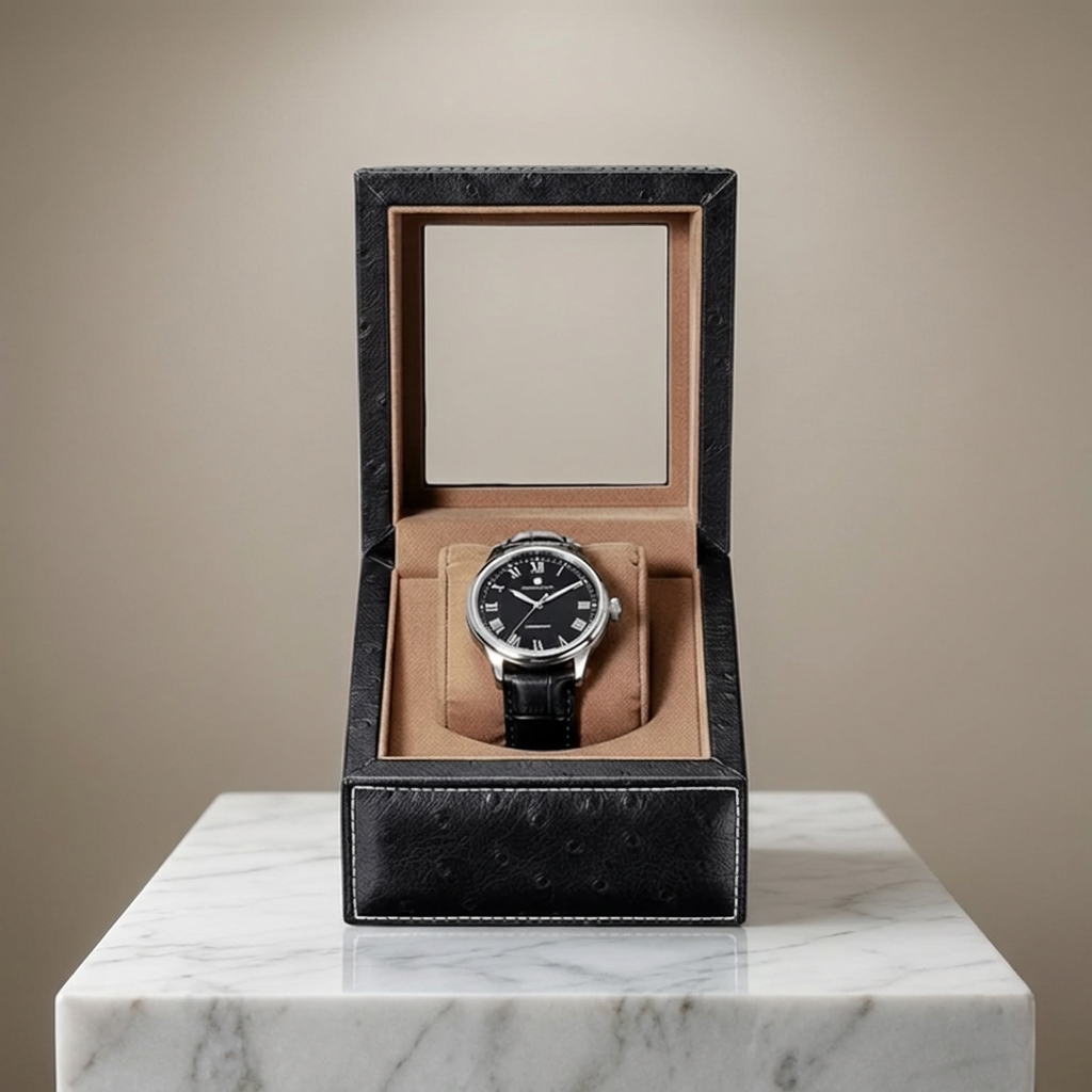 Watch Winder – Black Ostrich - Watch Winder
