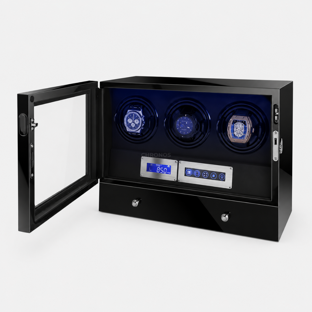 Watch Winder – Black Snyc - 3 Slots / US / CAN - Watch Winder Safe