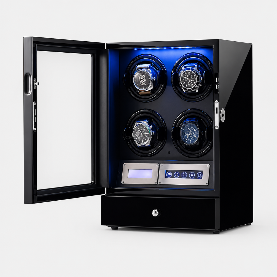 Watch Winder – Black Snyc - 4 Slots / US / CAN - Watch Winder Safe