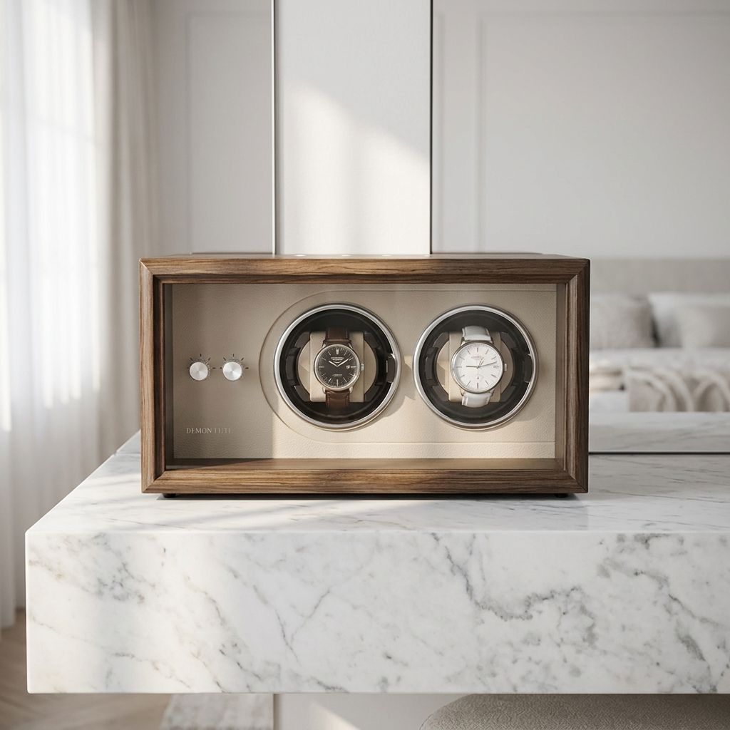 Watch Winder – Brown Wood 2 Slots - Watch Winder