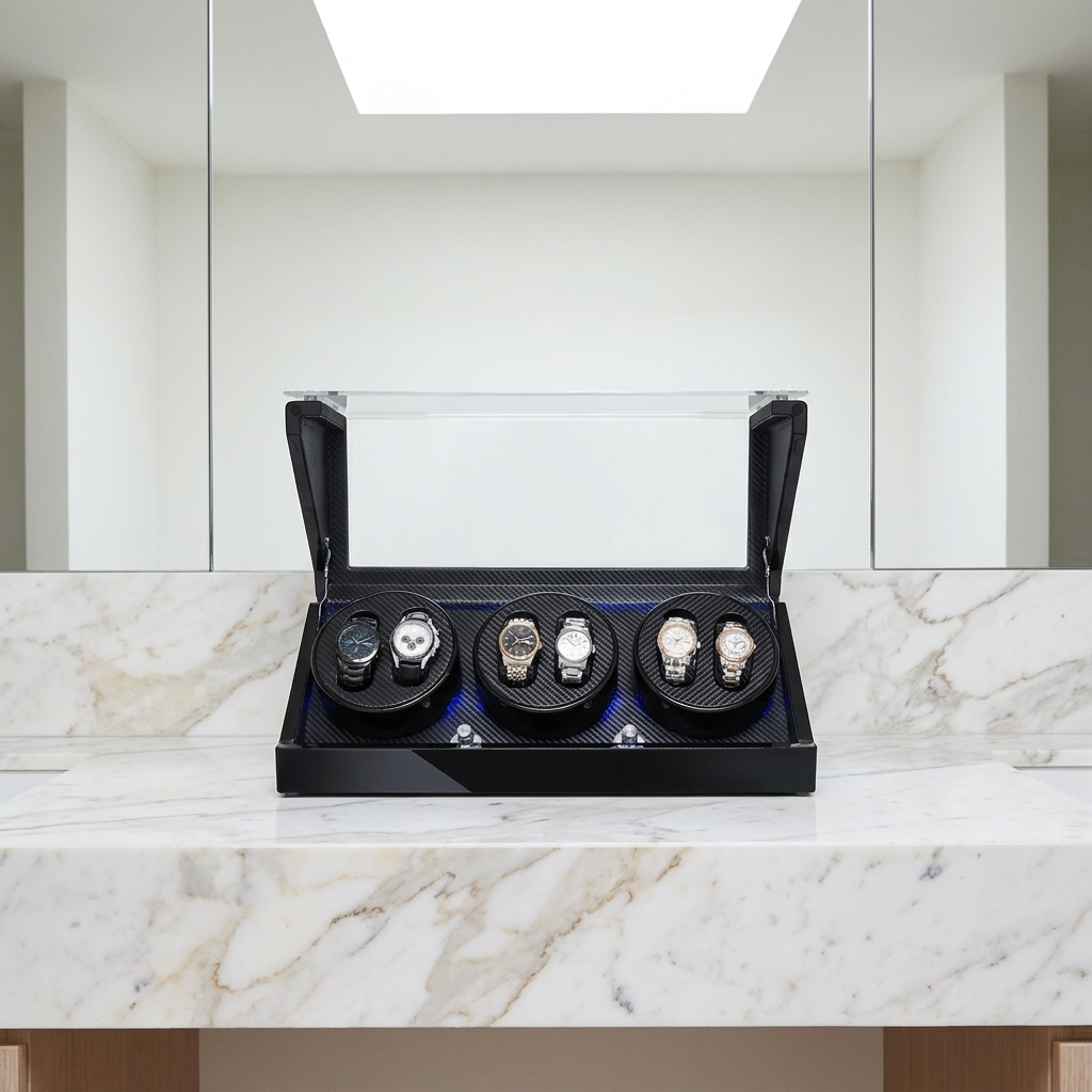 Watch Winder – Carbon Interior 6 Slots - Watch Winder
