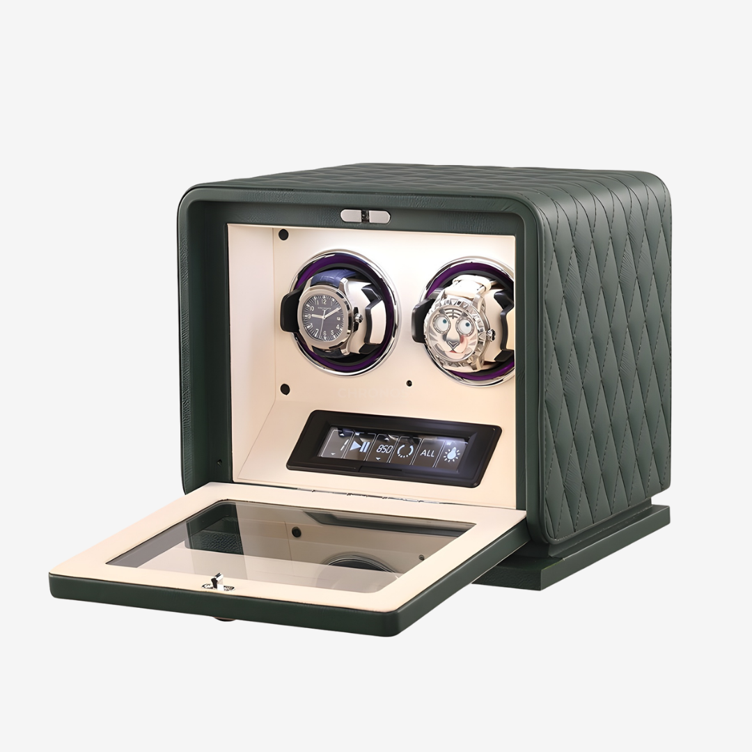 Watch Winder – Courtside 2 Slots - Olive Green - Watch Winder