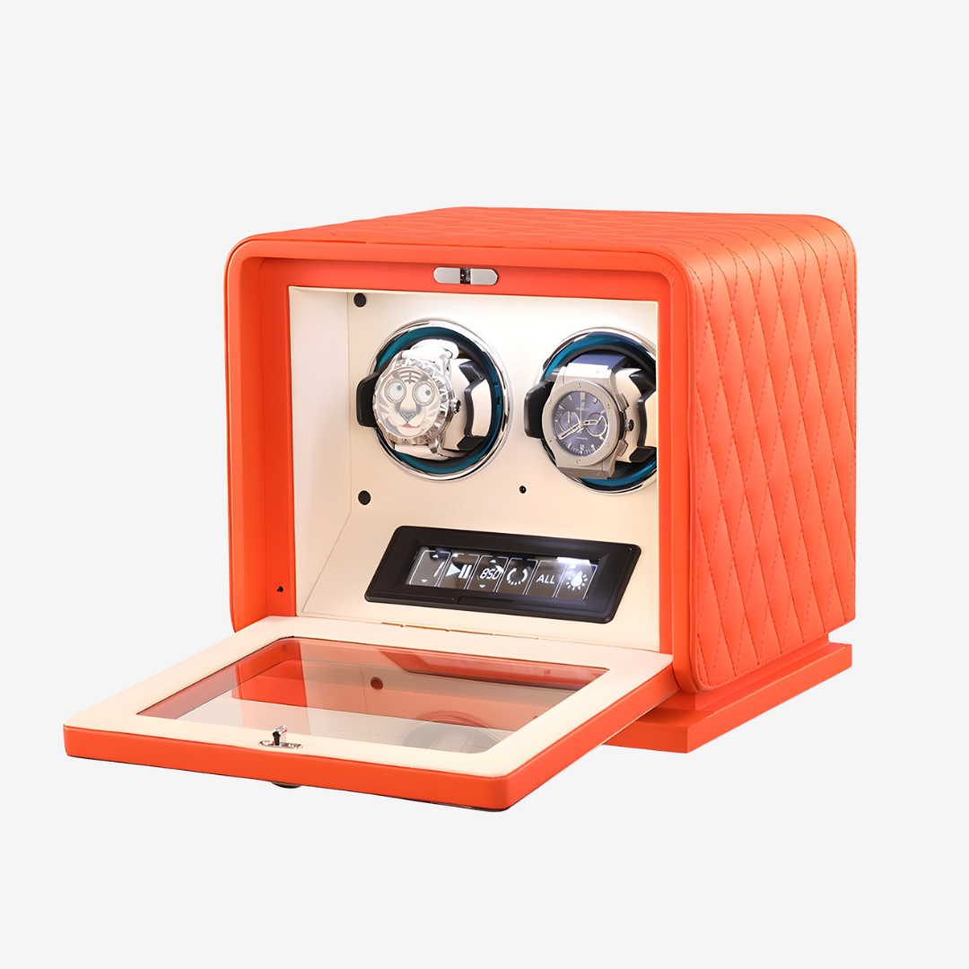 Watch Winder – Courtside 2 Slots - Orange - Watch Winder