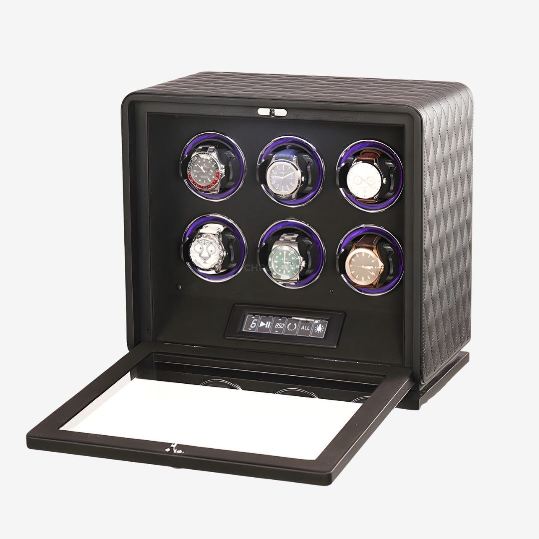 Watch Winder – Courtside 6 Slots - Black - Watch Winder