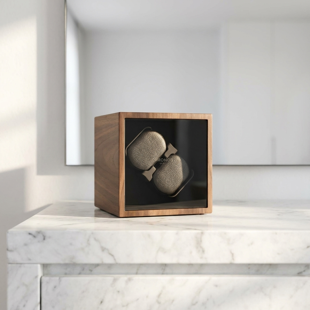 Watch Winder – Dual Oak Cube - Watch Winder