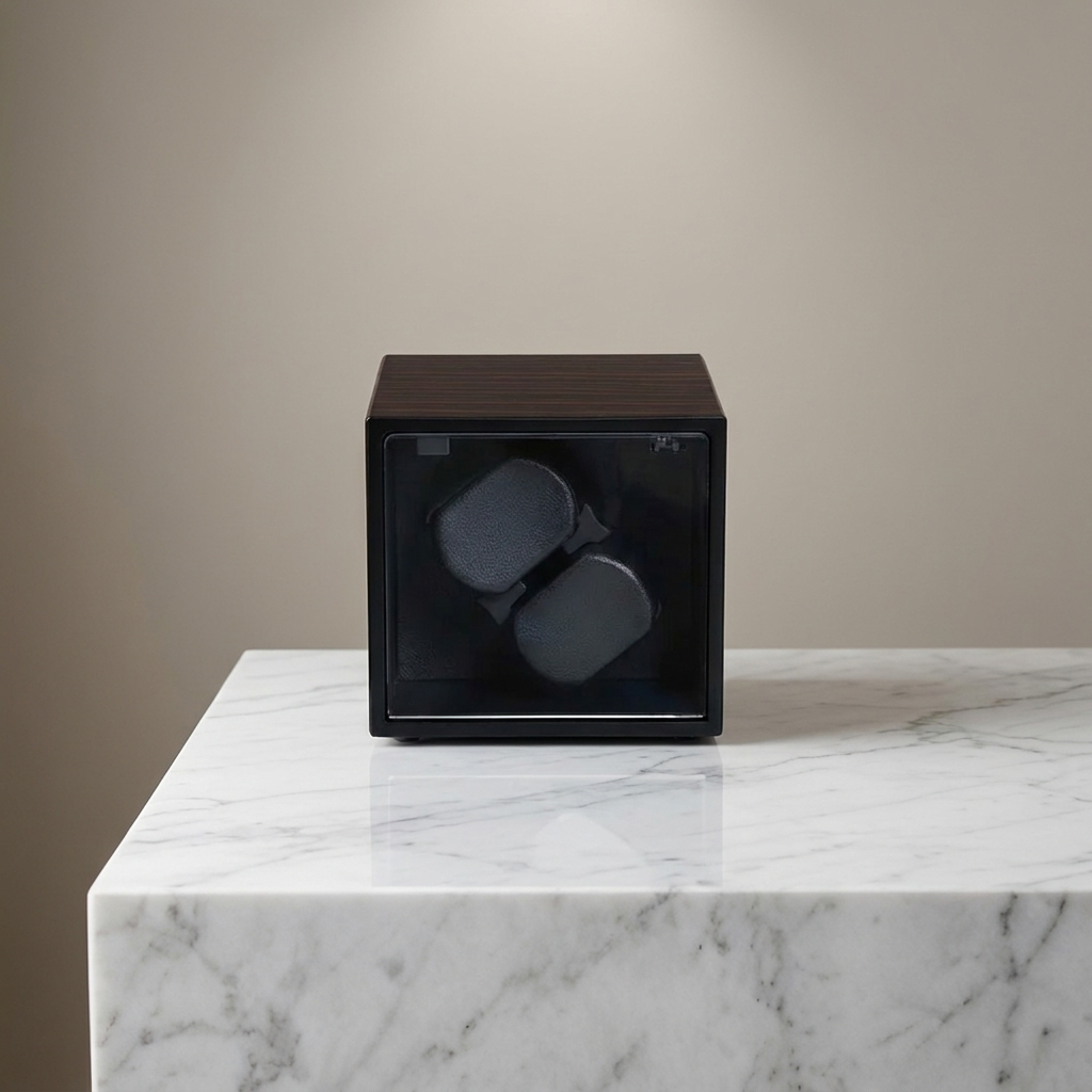 Watch Winder – Dual Wooden Cube - Watch Winder