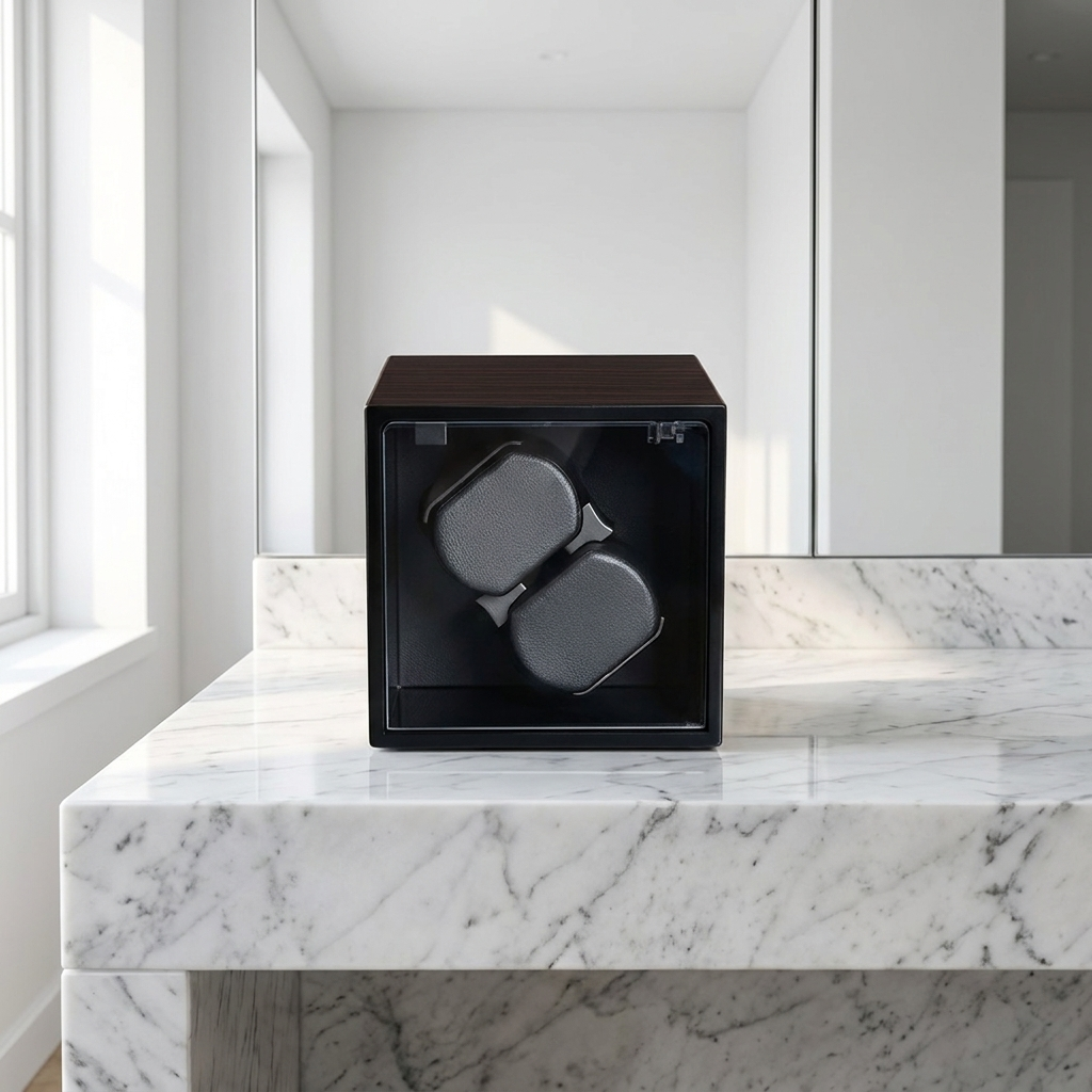 Watch Winder – Dual Wooden Cube - Watch Winder