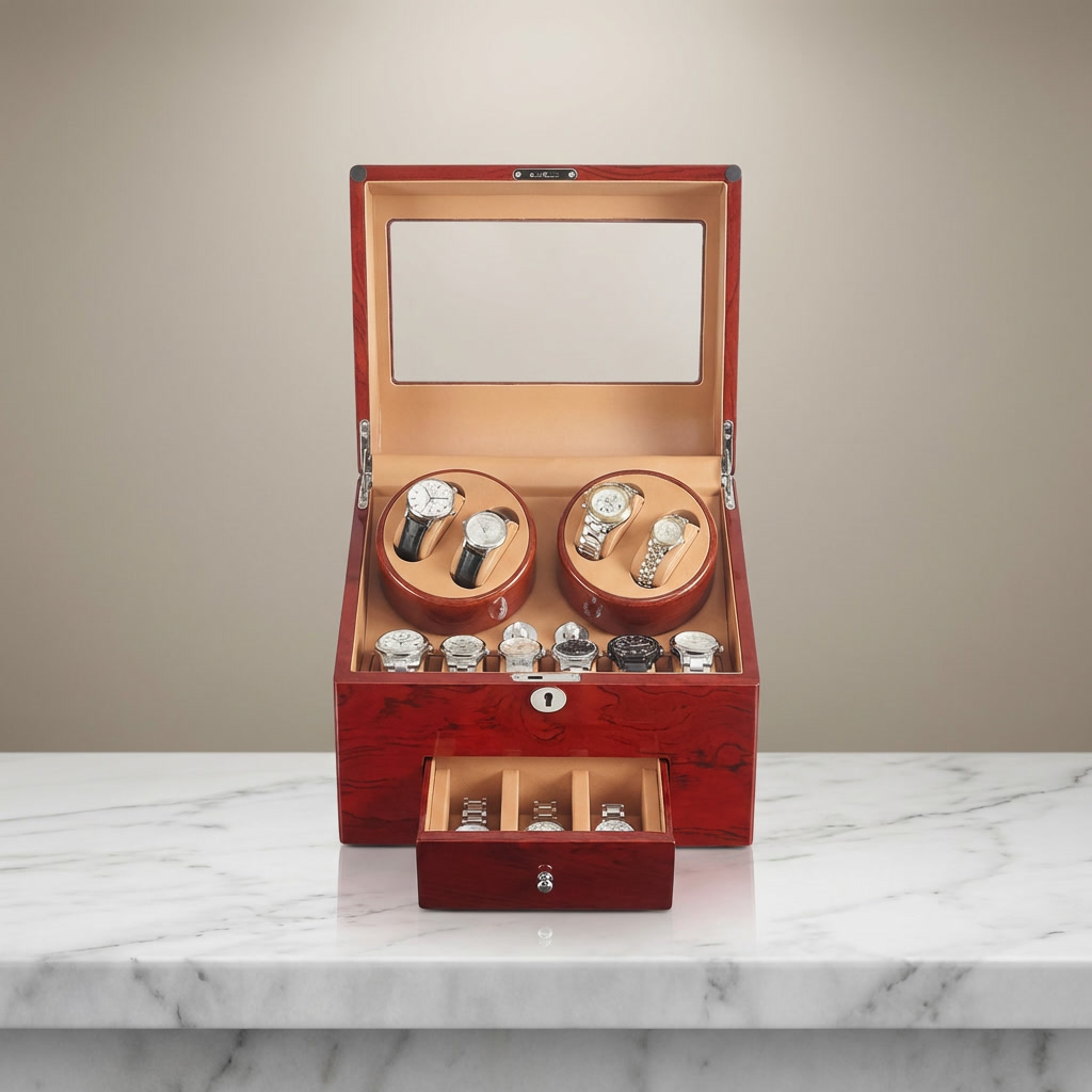 Watch Winder – Golden Teak Edition - Watch Winder
