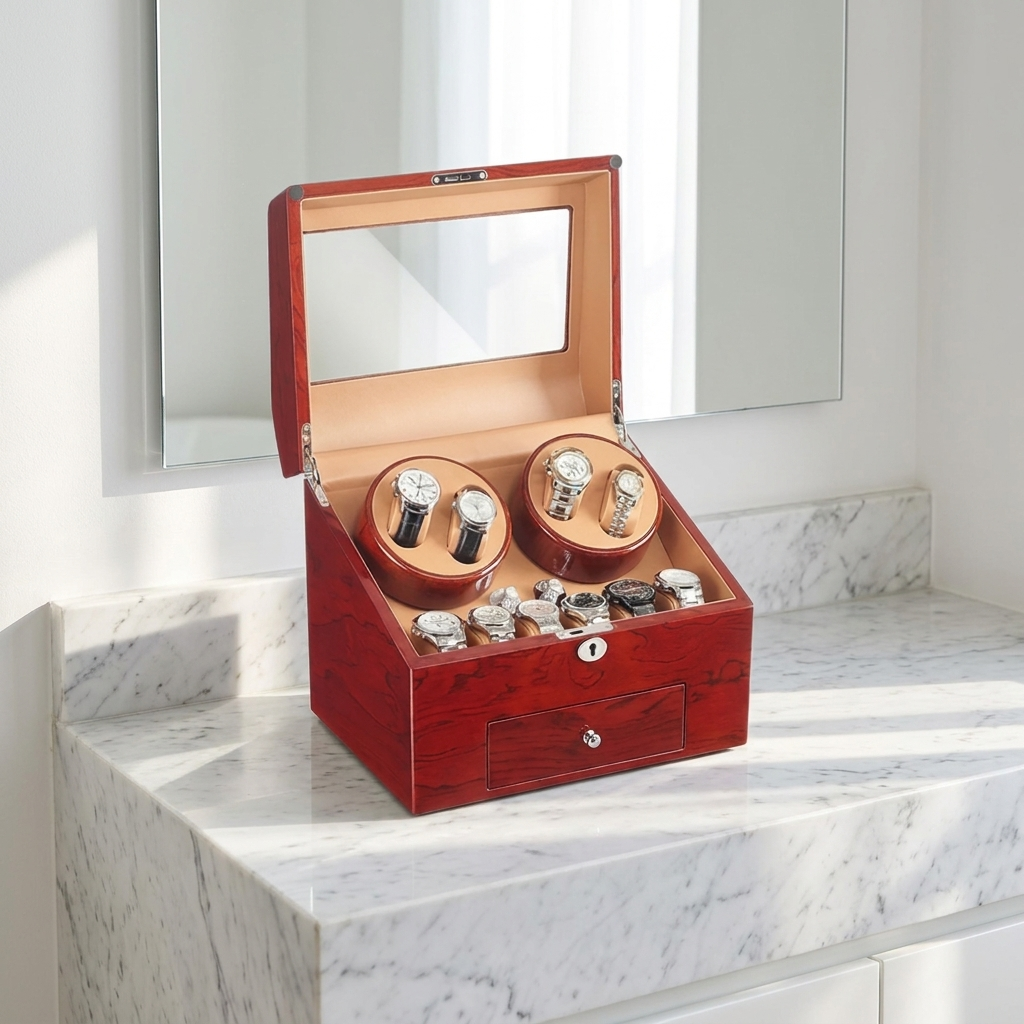Watch Winder – Golden Teak Edition - Watch Winder