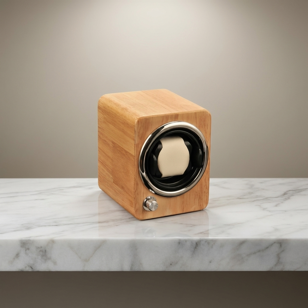 Watch Winder – Light Oak Cube - Watch Winder