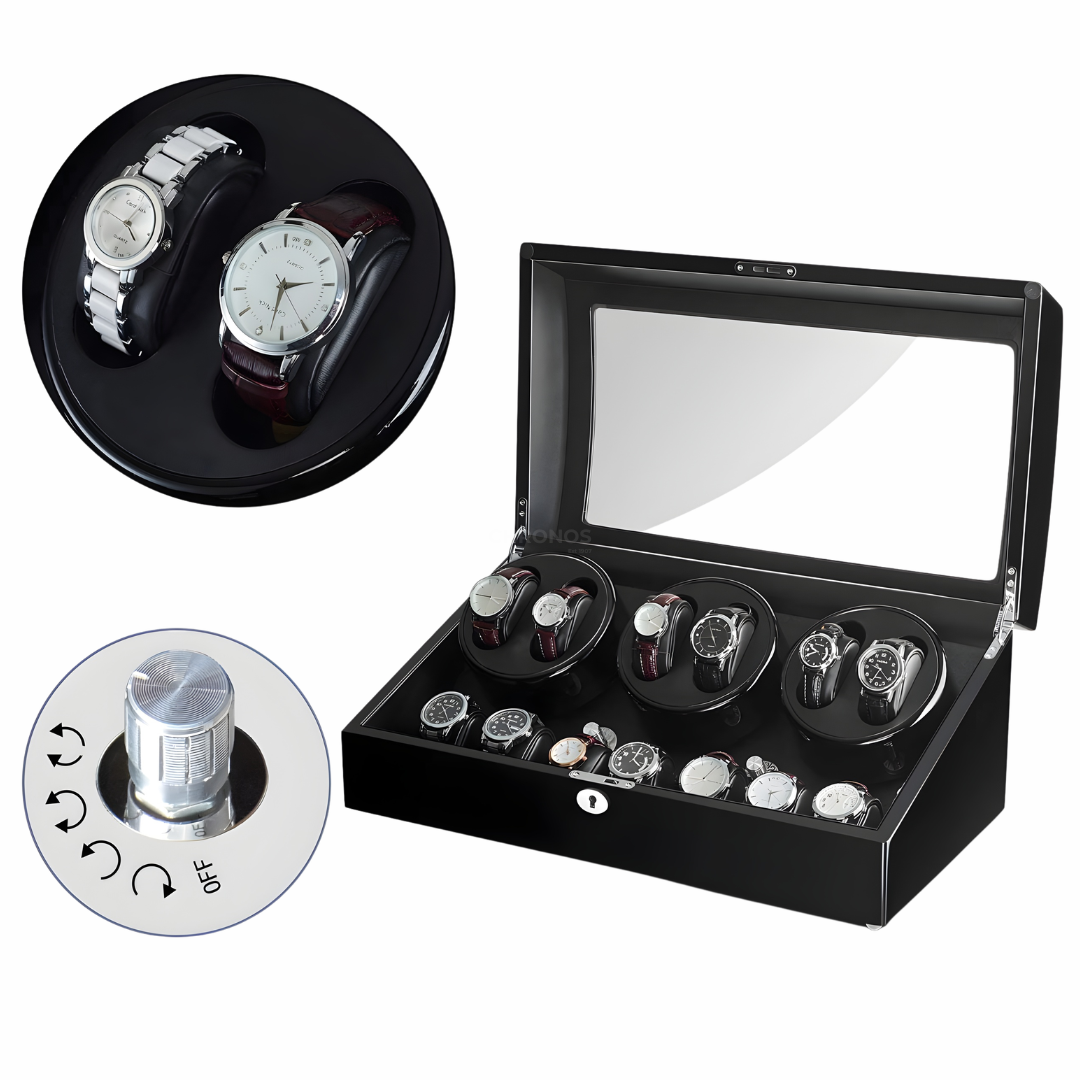 Watch Winder - Luxury Piano 6 Slots Black