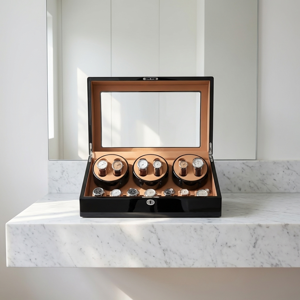 Watch Winder – Luxury Piano 6 Slots Black - Watch Winder