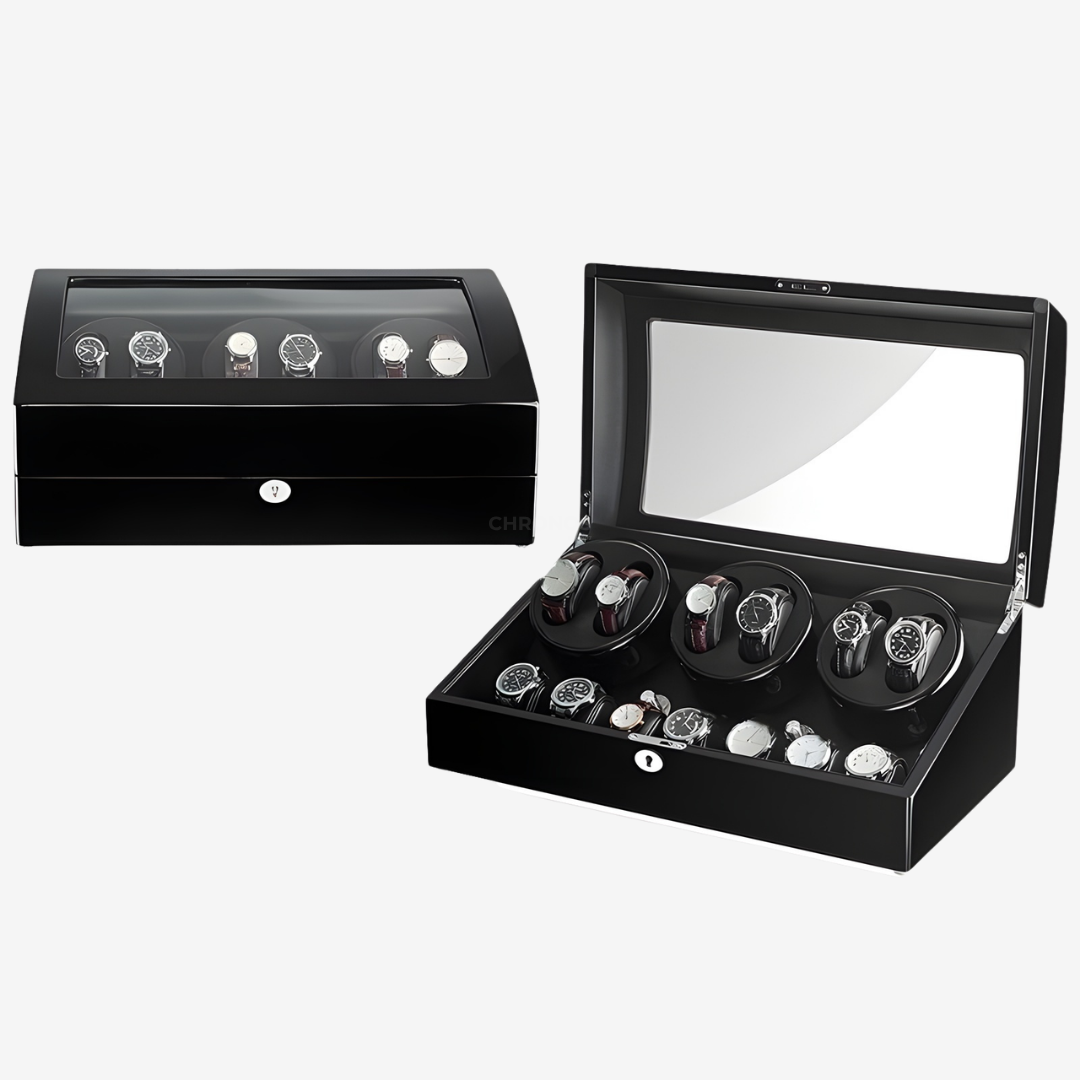 Watch Winder – Luxury Piano 6 Slots Black - Black - Watch Winder