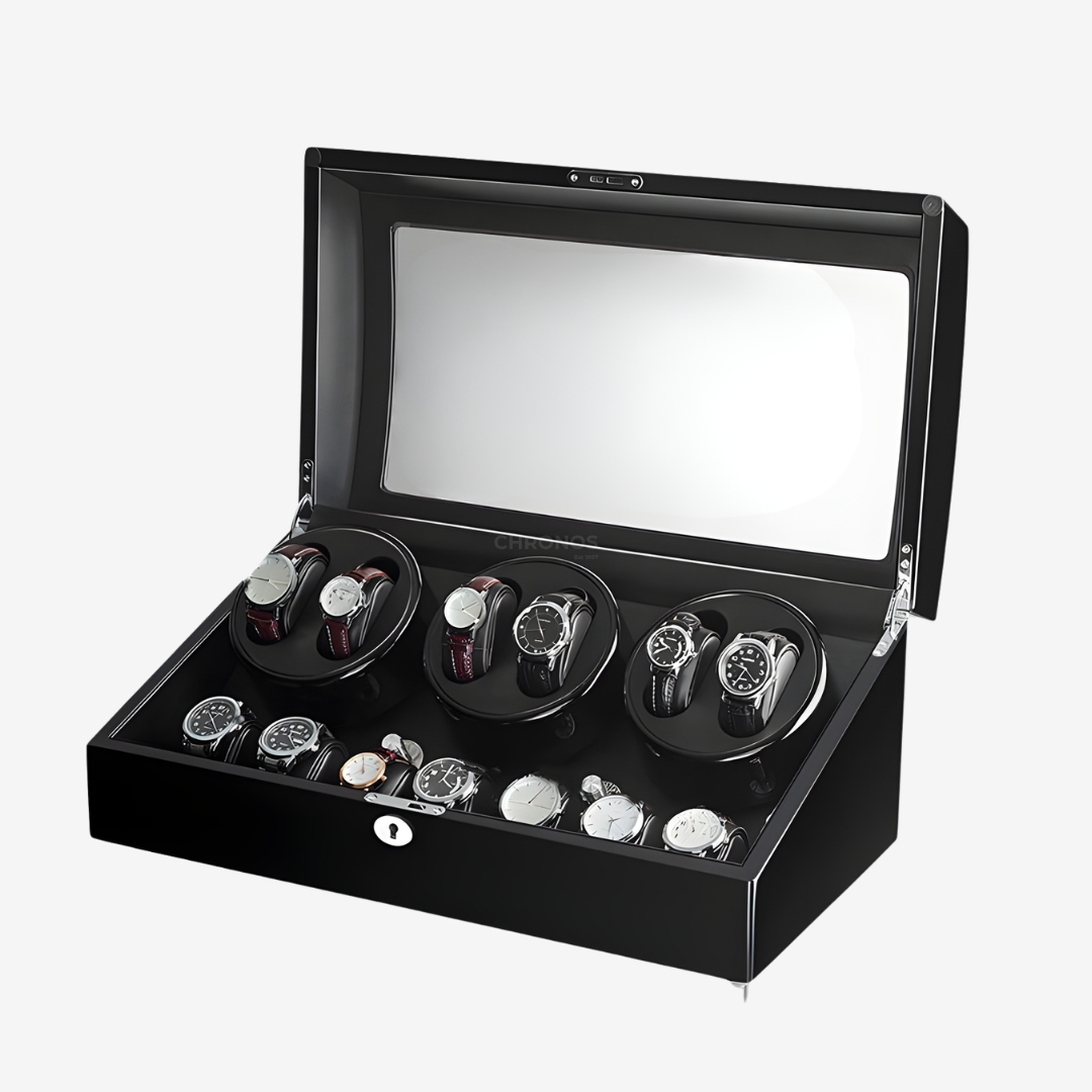 Watch Winder – Luxury Piano 6 Slots Black - Watch Winder