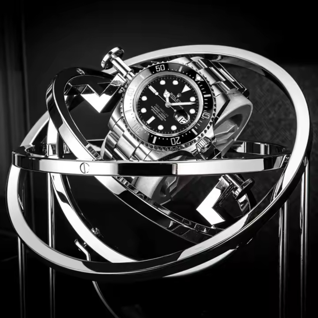 Remontoir Majestic Noir & Argent - Remontoir Montre