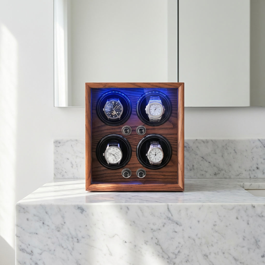 Watch Winder – Nutwood 4 Slots - Watch Winder