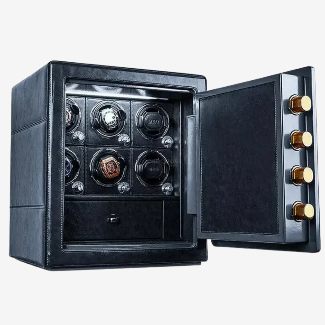Watch Winder Safe – Atlas Vault 6 - Black - Watch Winder